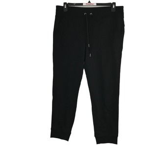 Calvin Klein Womens Black French Terry Drawstring Pockets Joggers Size XL $49